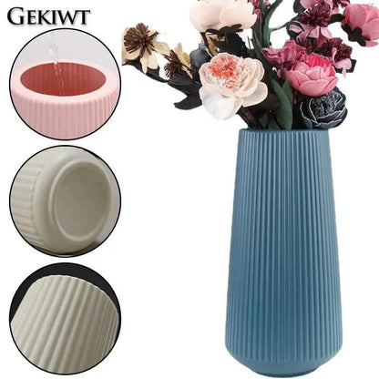 Elegant Nordic Flower Vase Durable Large Minimalist Flower Arrangement Container Flower Decoration Imitation Glaze Vase Weddings