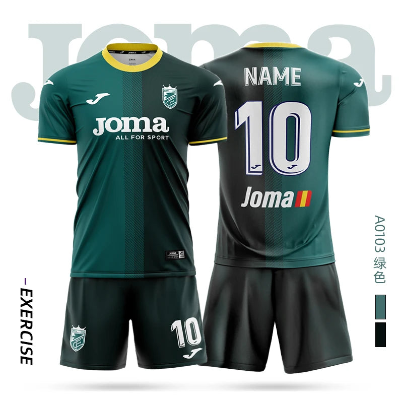 joma Homer soccer jersey short-sleeved shirt + shorts set 3DT T-shirt children's training uniform team match soccer jersey