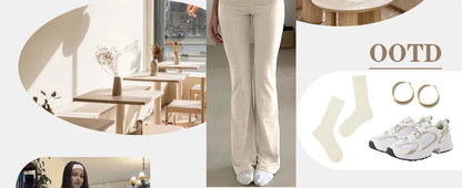 Women’s 2-Piece Short Sleeve Yoga Set — Flared Trousers & Crop Top