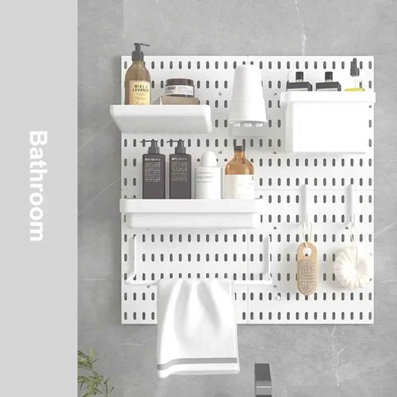 New DIY Pegboard Accessories Hanging Shelf Storage Hooks Wall Organizer No Punching Crafts Organization For Garage Kitchen Room