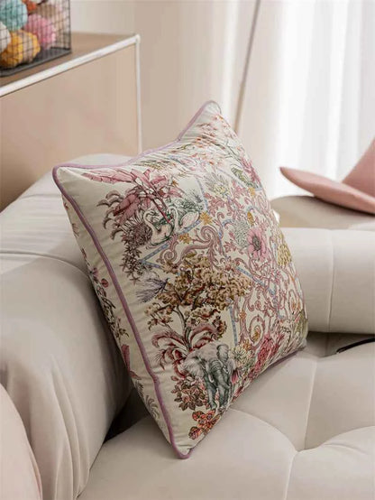 Vintage Floral Velvet Throw Pillow Covers Home Art Deco Pillowcase Square Pillow Case Cushion Cover for Bed Sofa Living Room Car