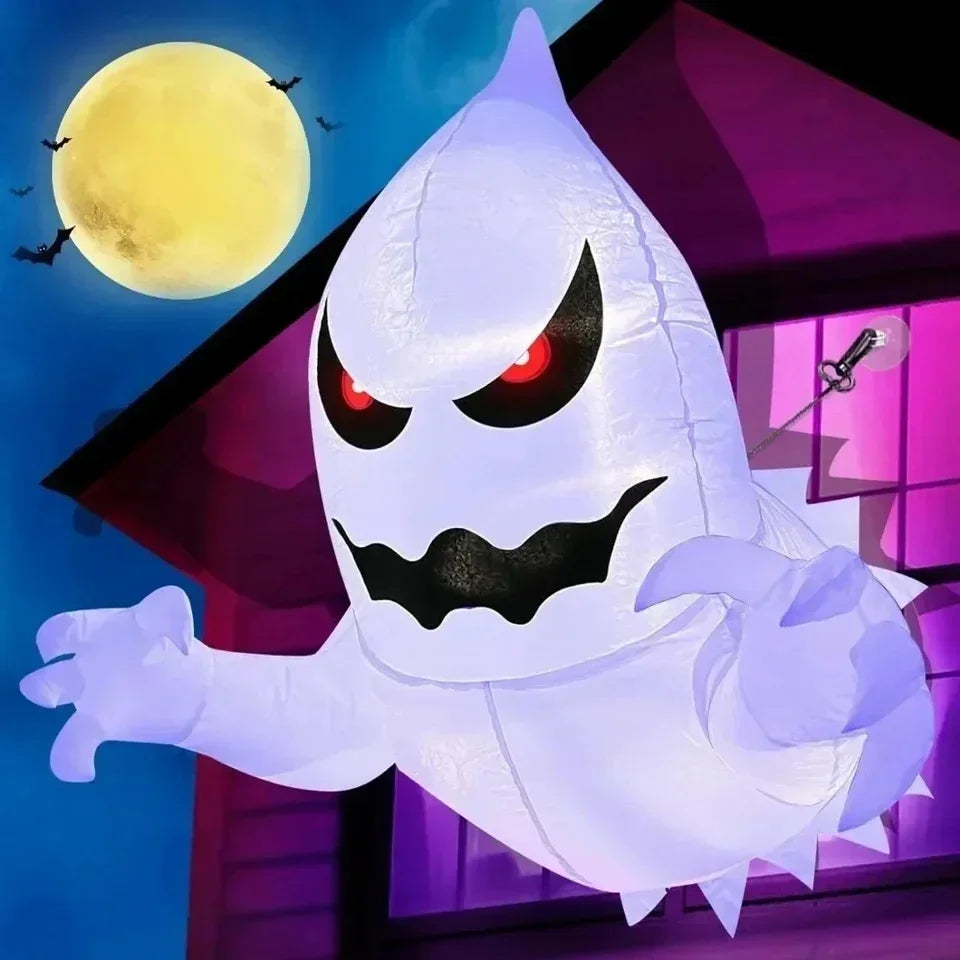 1Pc 1.4m Halloween Ghost Scary Inflatable Giant Blow Up Foldable Phantom Unique Coming Party Outside Yard Garden Lawn Decor Prop