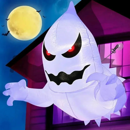 1Pc 1.4m Halloween Ghost Scary Inflatable Giant Blow Up Foldable Phantom Unique Coming Party Outside Yard Garden Lawn Decor Prop
