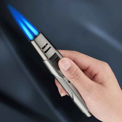 New style kitchen outdoor barbecue metal windproof cigar large jet flame lighter turbine torch gas lighter men's gift