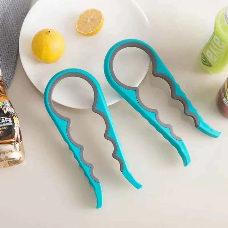 4-in-1 Easy-Grip Jar Opener & Bottle Opener, Non-Slip Lid Twist Off Tool – Effortless Kitchen Gadget for Seniors & Home Use
