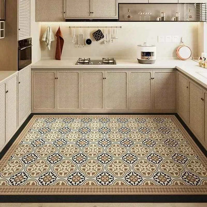 Carpet for Kitchen Pvc Floor Mat Large Size Waterproof Non-slip Carpets Leather Anti-oil Foot Mats Retro Home Decoration Rug