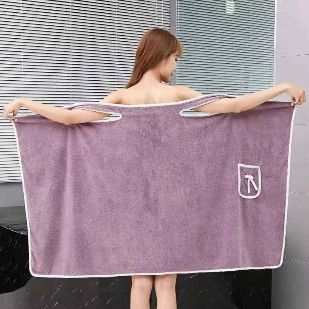 Womens Bath Towels Wearable Bathrobe Bath Towels Clearance Soft and Absorbent Towel Dress Coral Fleece Quick-Dry Shower Bathrobe