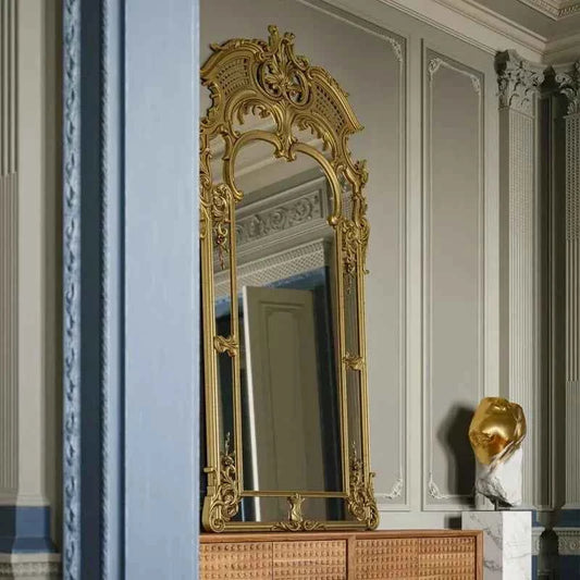 Art Irregular Gold Mirror Large Modern Hall Floor Aesthetic House Living Room Mirrors Full Body Gothic Espejo Room Decoration