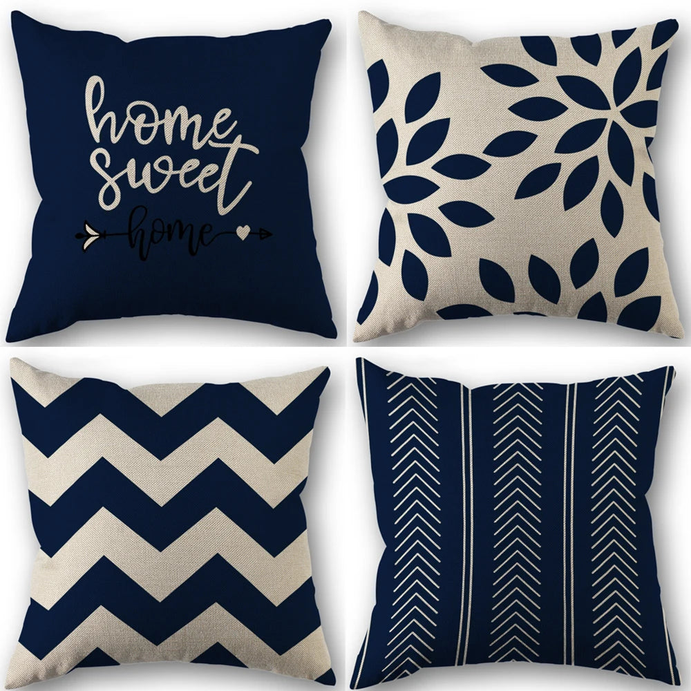 4-Piece Linen Square Cushion Cover Set