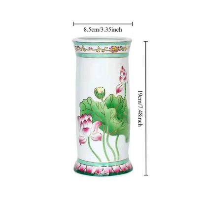 Home Ceramics Lotus Vases Ornaments Buddha Hall Worship Accessories Living Room Flower Arrangement Vase Decoration Crafts