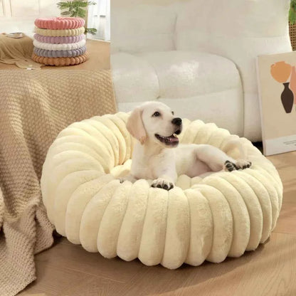 Round Bed for Dog Bed Mats Super Soft Cat Bed Long Plush for Medium Dog House Winter Warm Sleeping Dog House Supplies 40-70cm