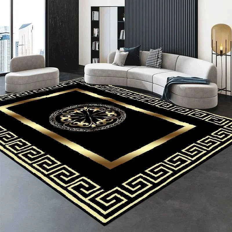 Modern Golden Luxury Carpet Large Living Room Decoration Home Rugs Non-slip Bedroom Mat Customizable Coffee Table Lounge Rugs