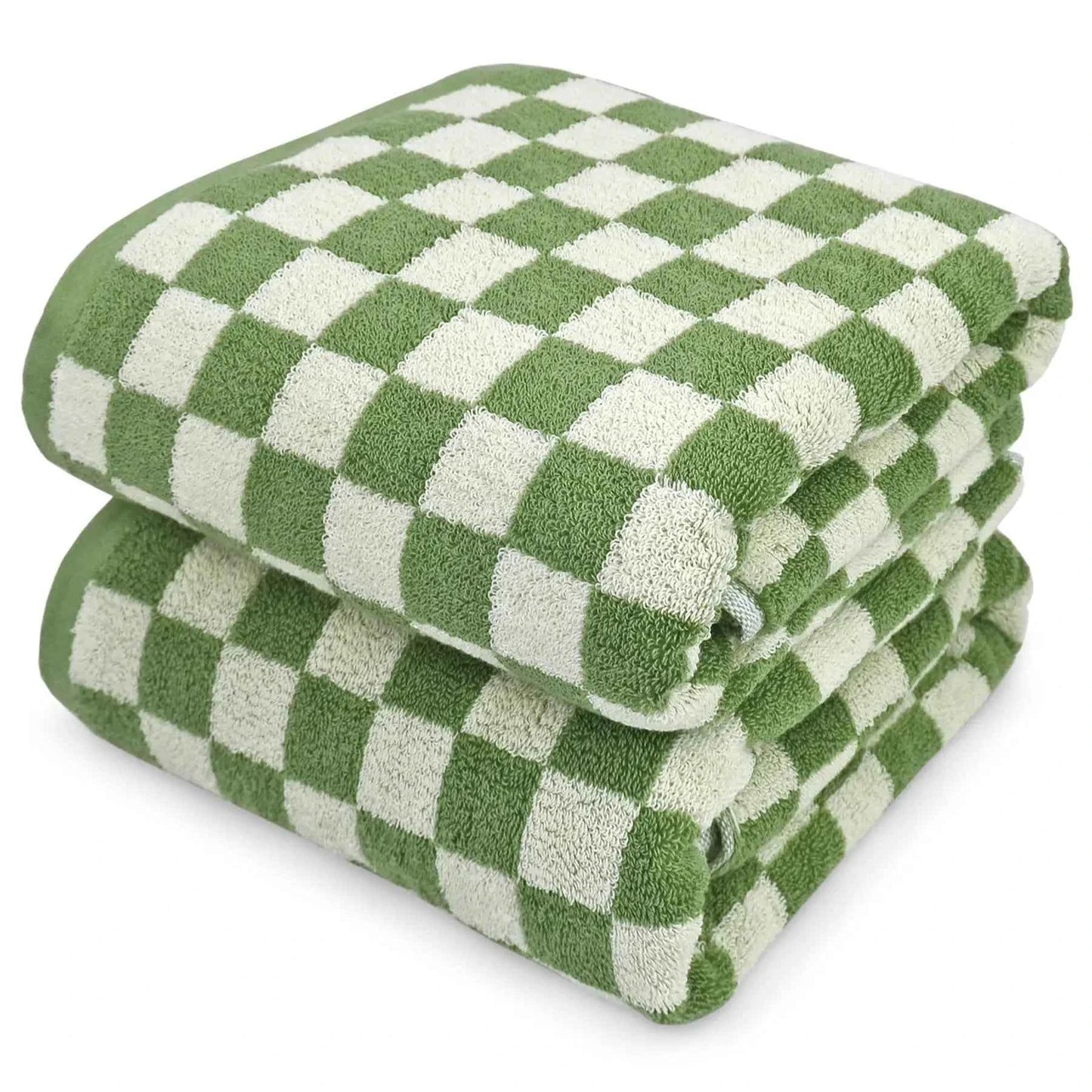 Checkered Towels Set of 4,Luxury Towels for Bathroom, 2 Bath Towels,2 Hand Towels,Soft Absorbent Quick Dry Gifts Home Decoration