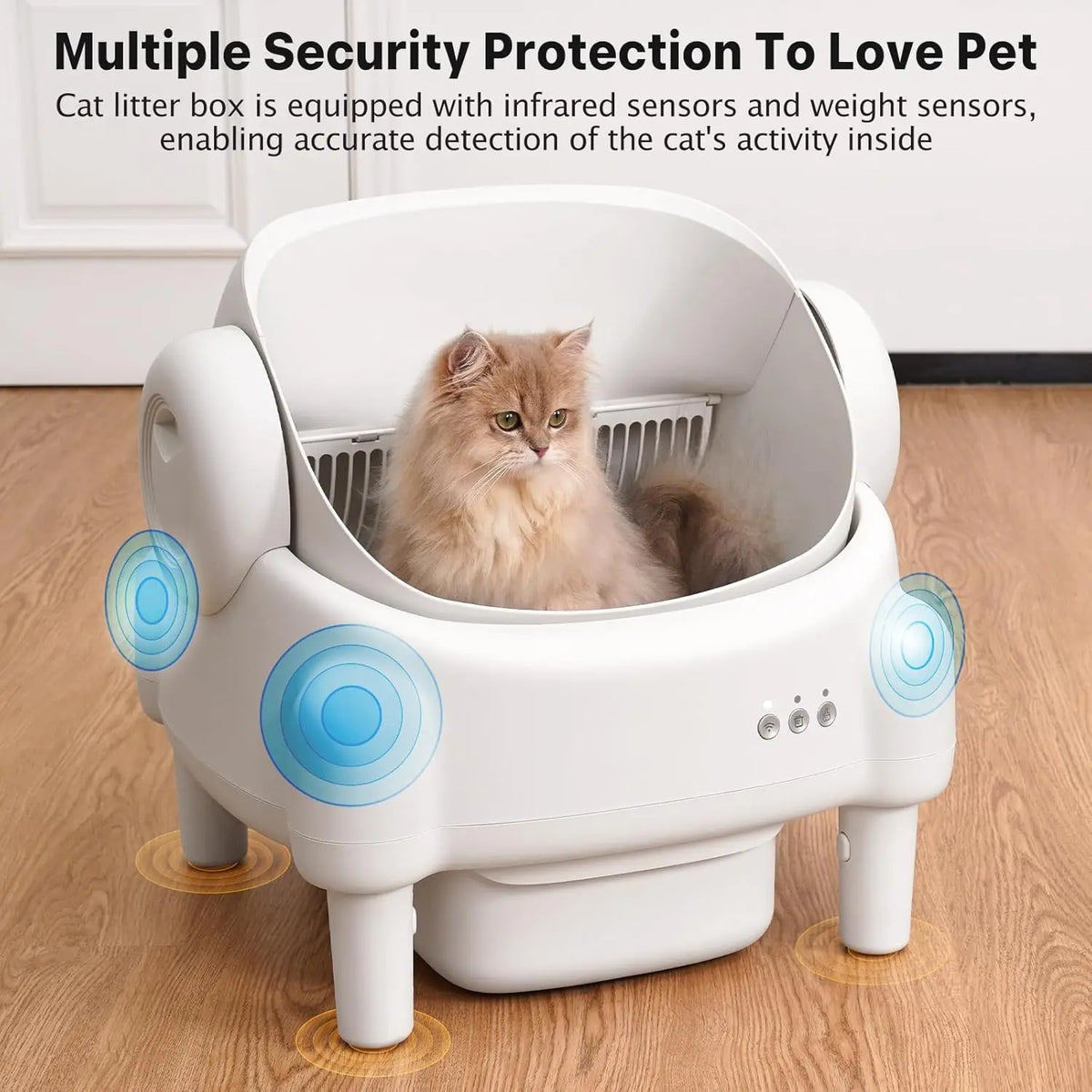 Open-Top Automatic Self-Cleaning Cat Litter Box with App Control