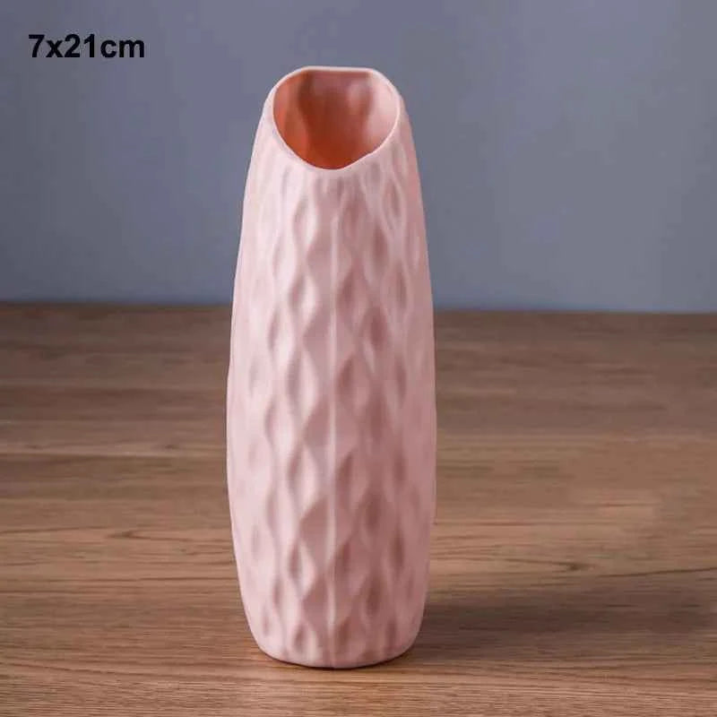 Plastic Flower Modern Vase Decoration Home Nordic Style Vase Imitation Ceramic Flower Pot Decoration Vases for Flowers
