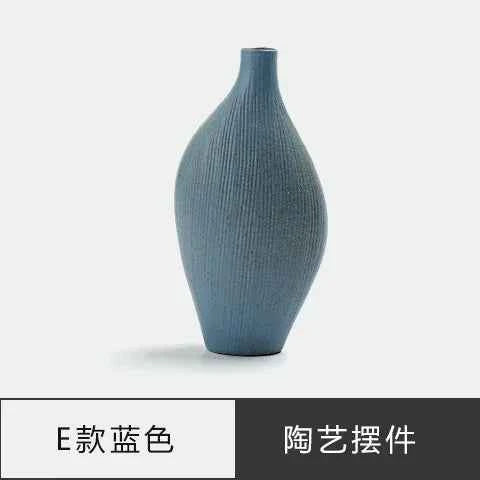 Japanese Zen Vintage Ceramic Vase Dried Flower Arrangement Flower Craft Ornament Table Top Irregular Threaded Vase Ornament Gift