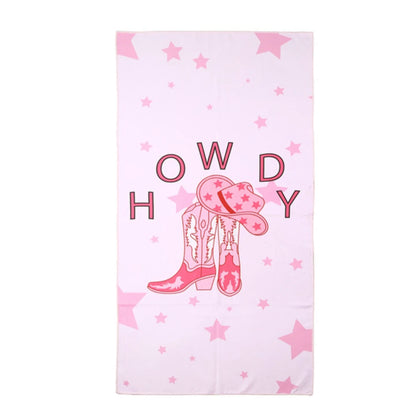 Howdy Cowboy & Evil Eye Printed Microfiber Beach Towel Sand-Free Quick Dry