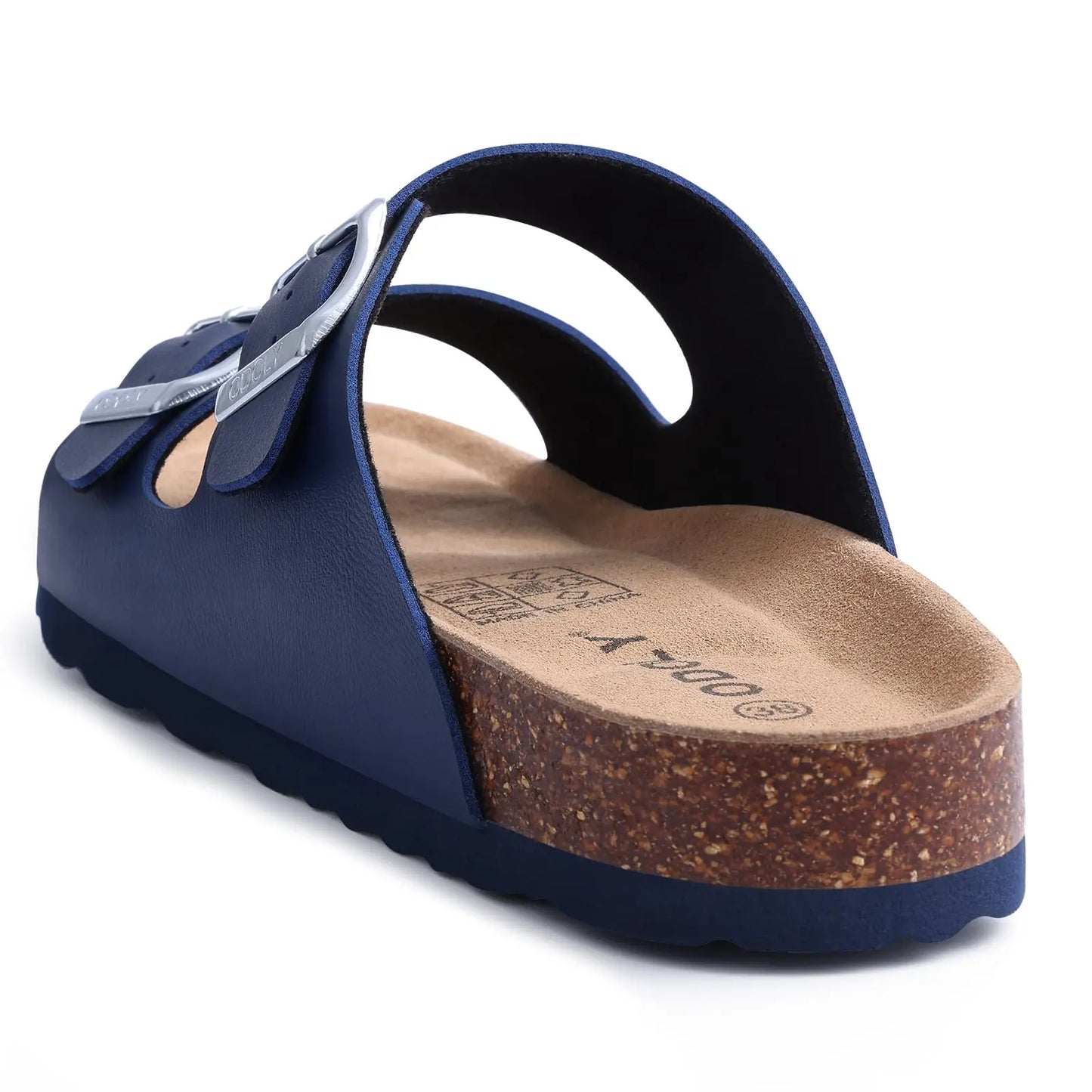 Crestar Classic Women's Cork Slippers – Double Buckle Leather Beach Sandal Clogs