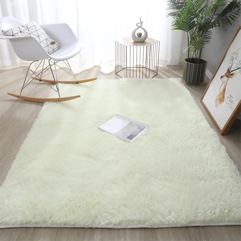 VIKAMA Silk Hair Tie-Dye Plush Carpet – Non-Slip Soft Rug for Living Room, Bedroom & Kids Room