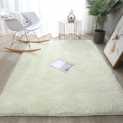 VIKAMA Silk Hair Tie-Dye Plush Carpet – Non-Slip Soft Rug for Living Room, Bedroom & Kids Room