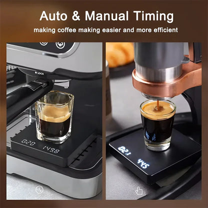Electronic Coffee Scale with Timer | LED Display USB Charging 3KG Precision Scale