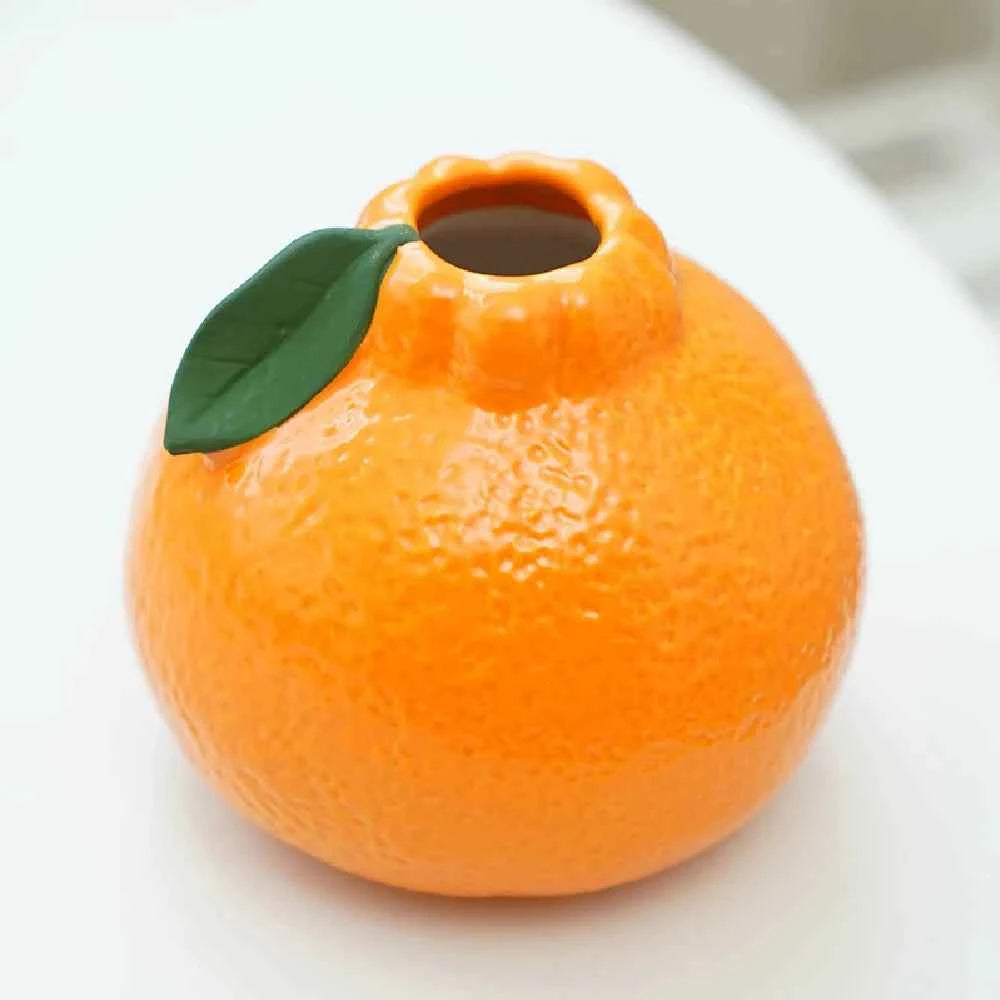 Ceramic Vase, Orange Vase for Home Decor,Decorative Vase Fruit Shape Vase Tabletop Decorative Vase Table Centerpieces Decoratio