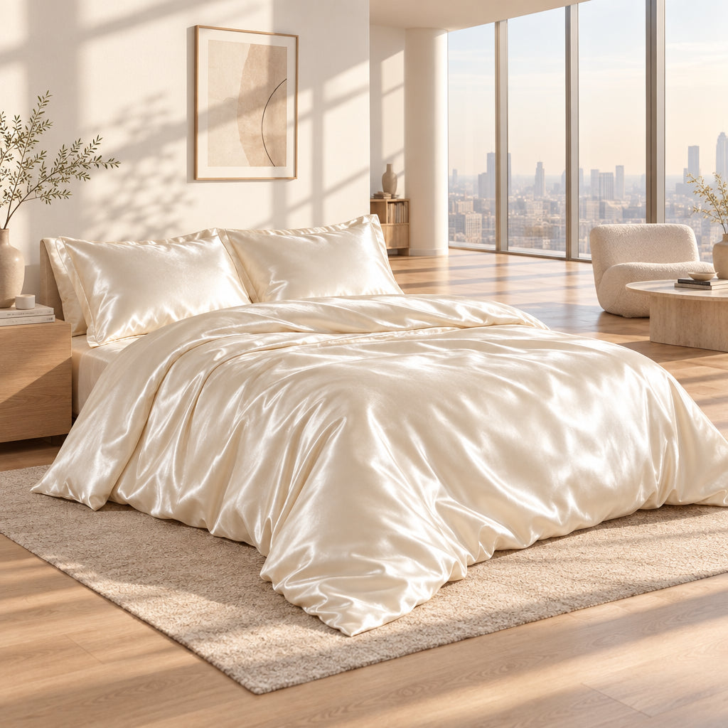 Bamboo Fiber Sheet Set with Fitted Sheet, Flat Sheet & Pillowcases