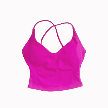 Dynamic Strappy Push-Up Fitness Tank Top — Back Cross Sports Bra