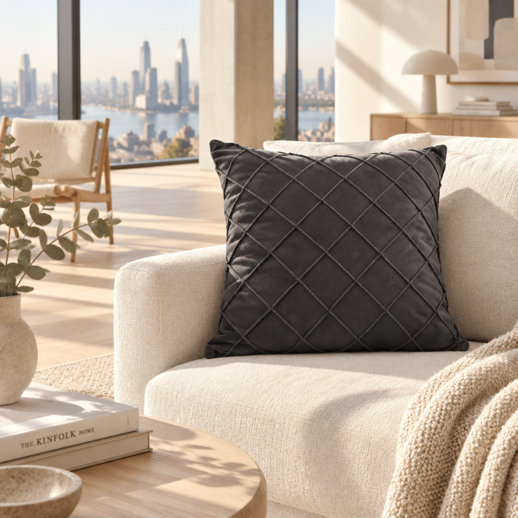 Velvet Cushion Cover with Zipper, 6 Colors & 3 Sizes