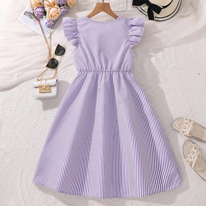 Kids Dress For Girls 8-12 Years Summer Girls Dopamine Dress Graduation Birthday Party Event Fresh Sweet Style Girls Dress