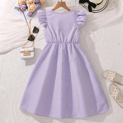 Kids Dress For Girls 8-12 Years Summer Girls Dopamine Dress Graduation Birthday Party Event Fresh Sweet Style Girls Dress