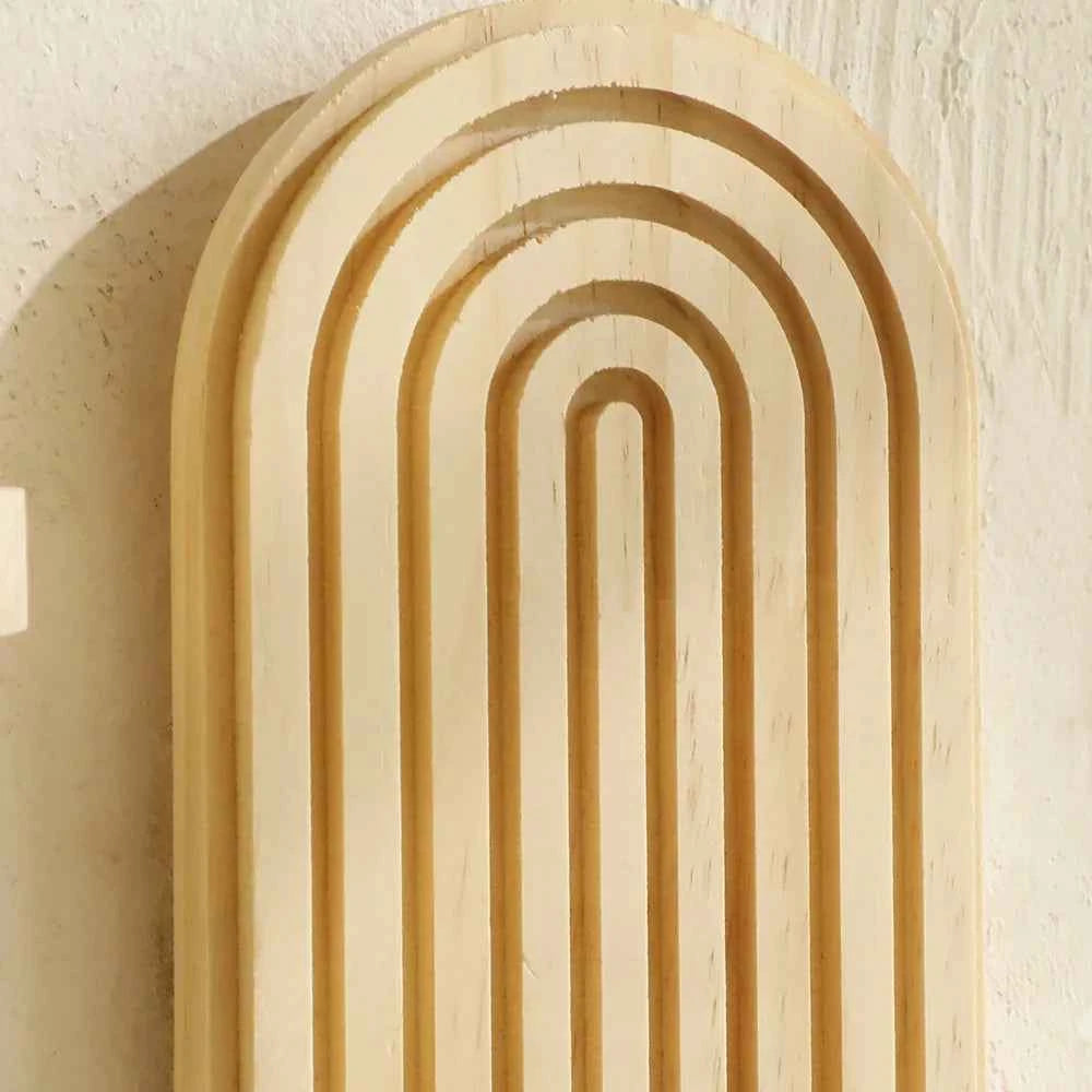 Boho Style Wooden Wall Mounted Shelves Plant Decorative Shelves Geometric Wall  Natural Finish Modern Home Decor ﻿