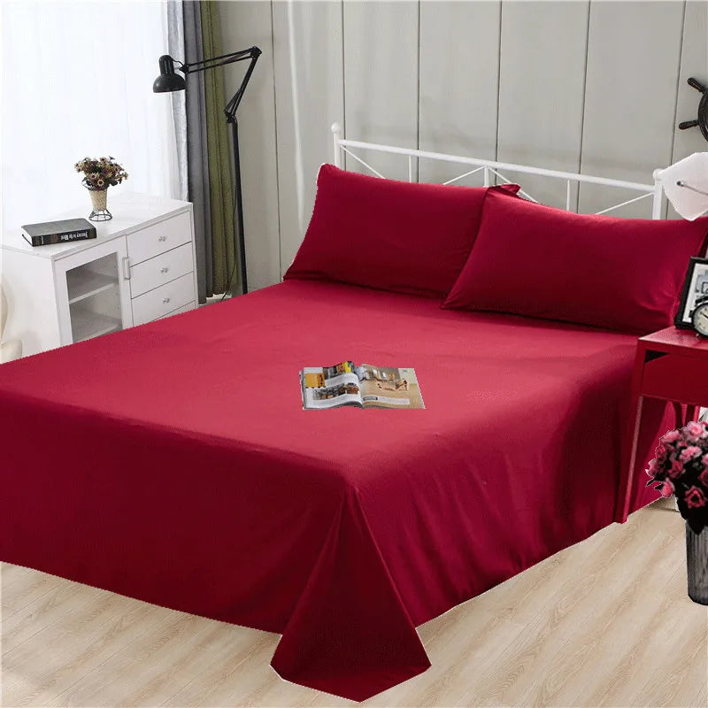 Solid Color Polyester Flat Sheet, Customizable Sizes