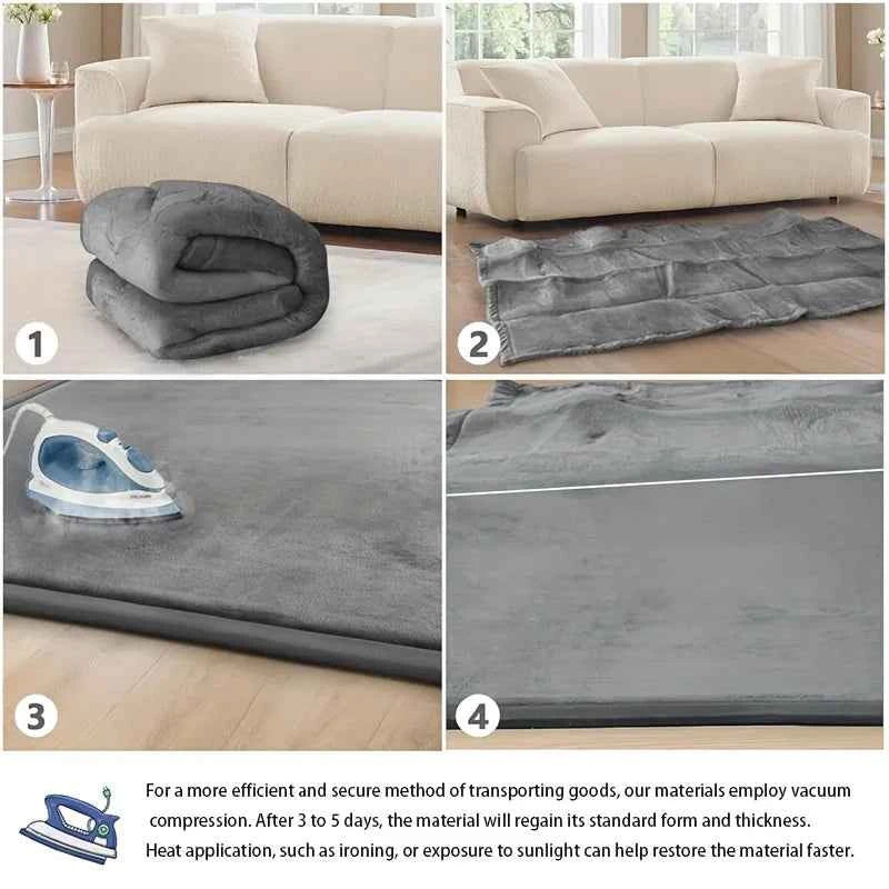 Carpet For Floor 3cm Thick Memory Foam Playpen Mat With Non-slip Bottom For Living Room Soft Velvet Minimalist Carpet Kids Rugs