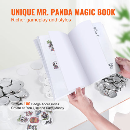 Button Maker 25/32/58 Pin Maker with Button Parts Ergonomic Arc Handle Punch Press Kit Button Maker Machine