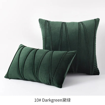 Set of 2 Decorative Green Throw Pillow Covers Soft Solid Velvet Pillow Covers Cushion Case for Sofa Bedroom подушки декоративные