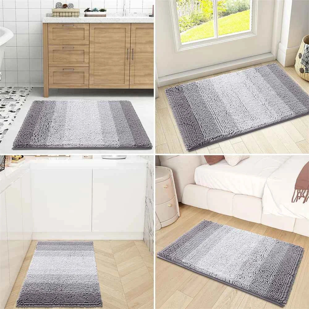 Olanly Super Absorbent Bathroom Rug Luxury Chenille Bath Mat Plush Non-slip Shower Mat Bathroom Carpet Welcome Deal Floor Mats