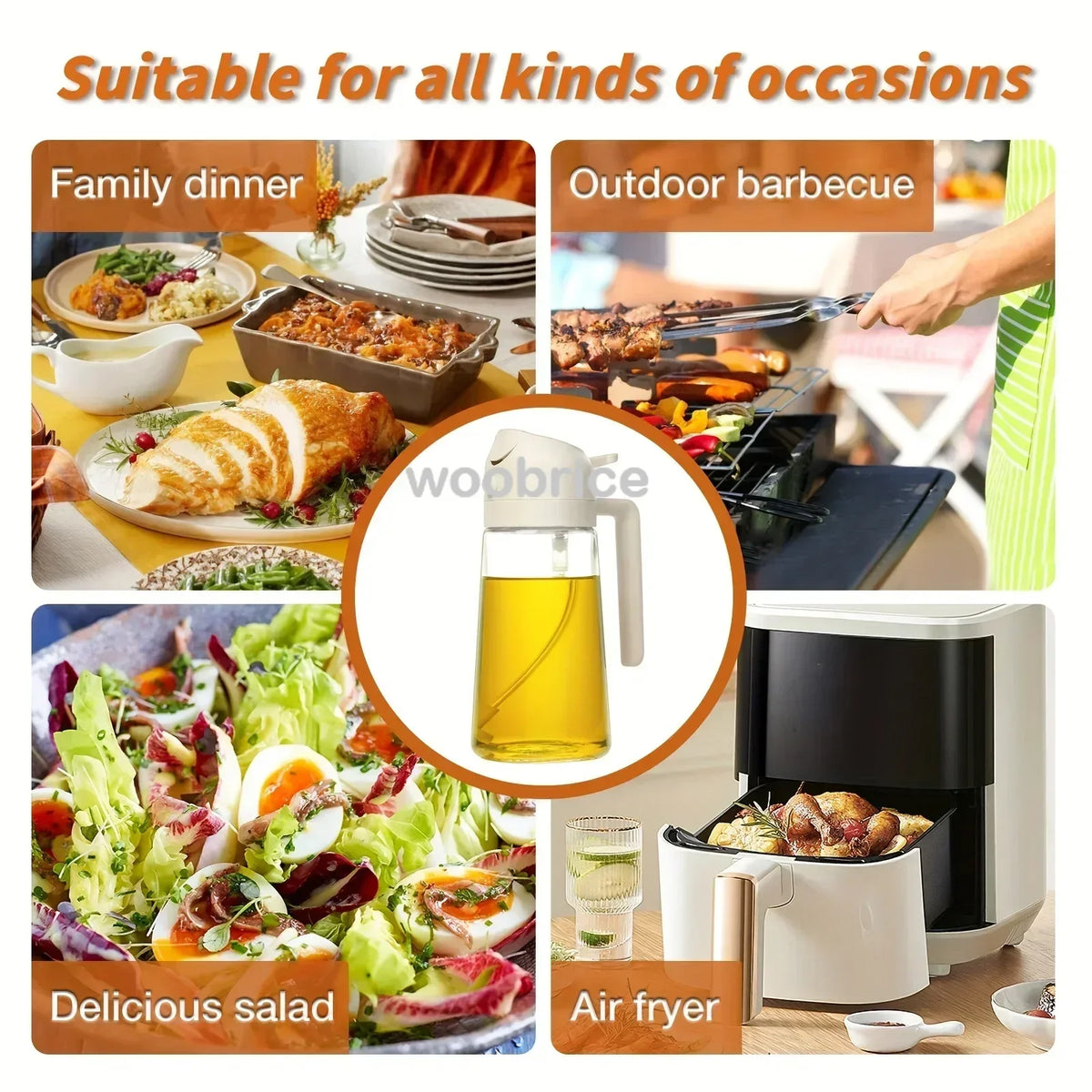 2-in-1 Oil Sprayer & Basting Brush for Cooking