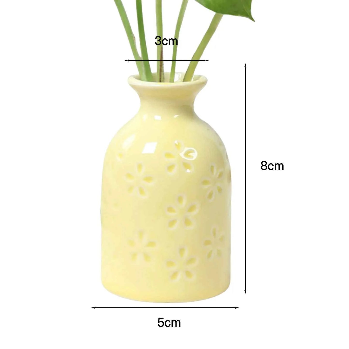 Ceramic Flower Vase Pot Hydroponic Bottle Creative Vase for Plants Office Desktop Ornament Home Room Decor Garden Flowerpot