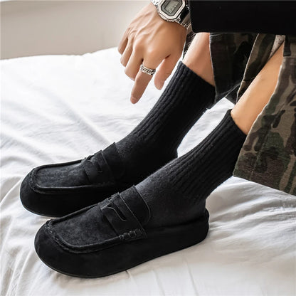 Men's Leather Half Slippers | Lazy Slip-On Driving Shoes Breathable Walking Loafers