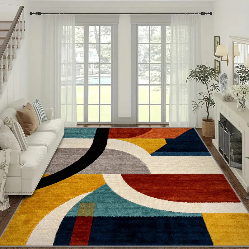 VIKAMA Modern Geometric Area Rug – Anti-Skid Durable Carpet for Living Room, Bedroom & Kids Room