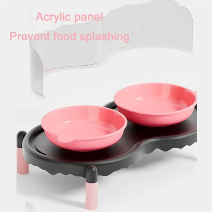 Anti-Slip Ceramic Cat Bowl – Elevated Double Feeder for Cats & Multi-Pet Homes