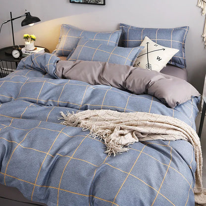 Daisy Print Washed Cotton Duvet Cover Set, King