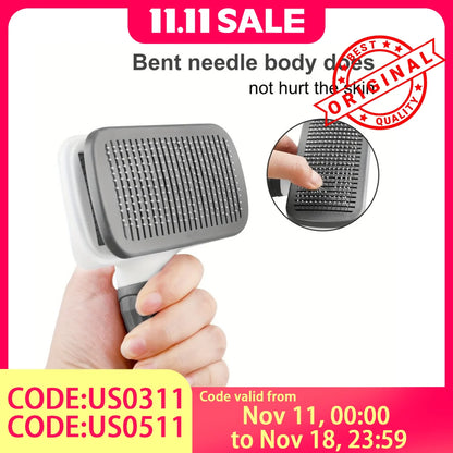 2-in-1 Pet Grooming Brush, Massaging Deshedder