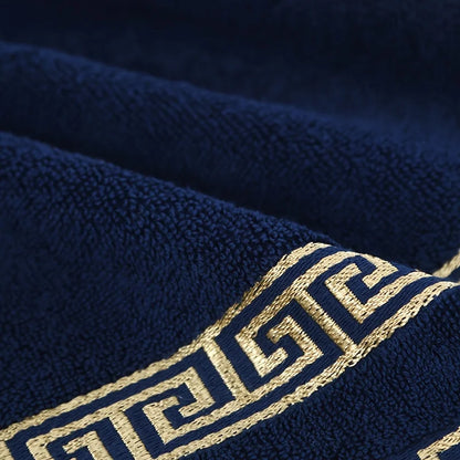 Black Cotton Embroidered Hotel Quality Bath Towel — Face & Body