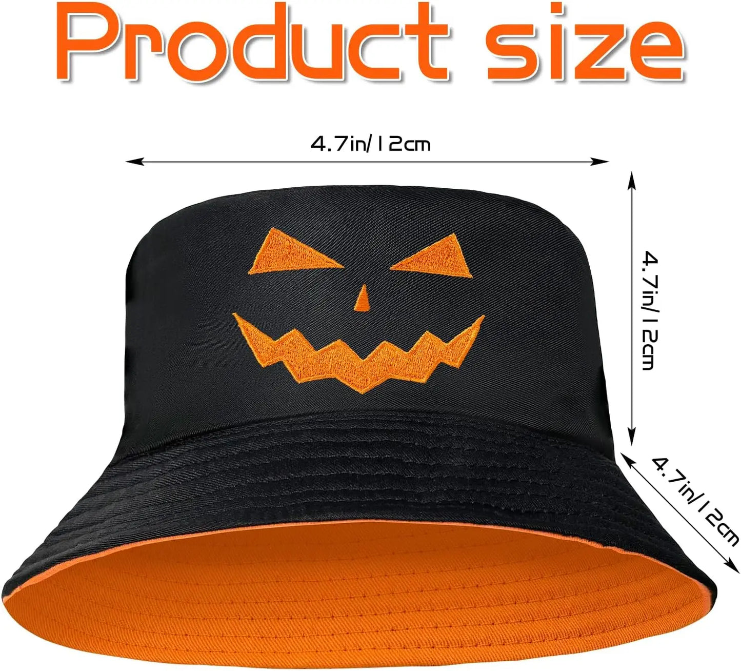 Halloween Bucket Hat For Women Men Unisex Pumpkin Hat Reversible Sun Cap Outdoor Fisherman Hat
