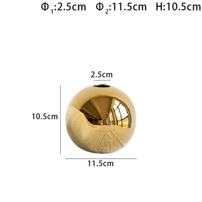 Wedding Flower Pot Plating Hydroponic Vases Home Decoration Flower Arrangement Accessories Ceramic Vase