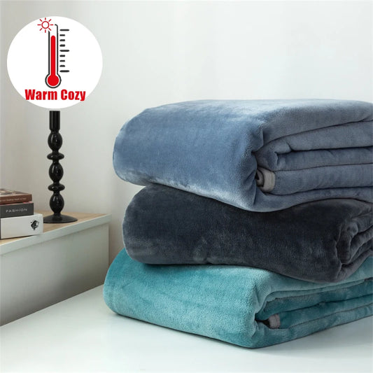 Luxury Solid Color Weighted Blanket,360 GSM Coral Fleece with Secure Piping for Enhanced Cozy Warmth and Comfort