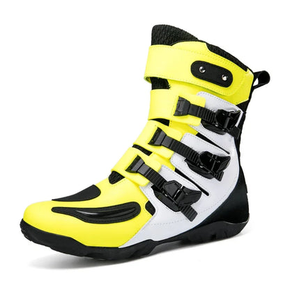 New Waterproof Men's Dirt Bike Shoes Men's Motorcycle Boots New Comfortable Leather Protective Boots Anti-slip Wear-resistant