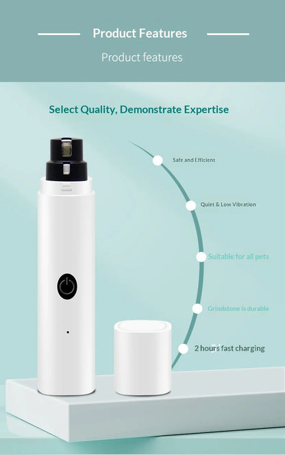 Quiet Electric Nail Grinder with LED Light & Safety Guard